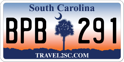 SC license plate BPB291