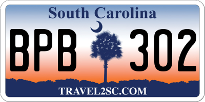 SC license plate BPB302