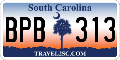 SC license plate BPB313