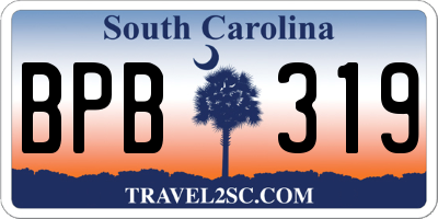 SC license plate BPB319