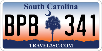 SC license plate BPB341