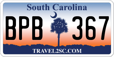SC license plate BPB367