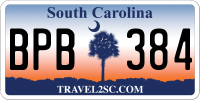 SC license plate BPB384