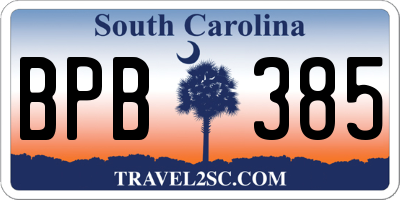 SC license plate BPB385