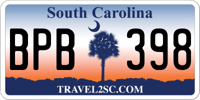 SC license plate BPB398