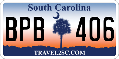 SC license plate BPB406