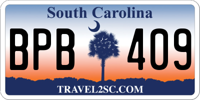SC license plate BPB409