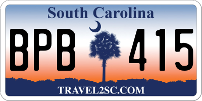 SC license plate BPB415