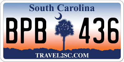 SC license plate BPB436