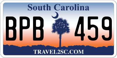 SC license plate BPB459