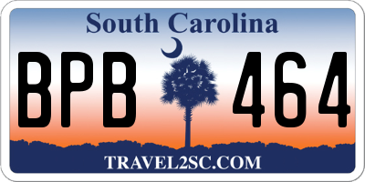 SC license plate BPB464
