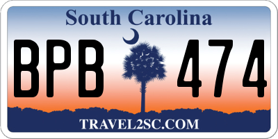 SC license plate BPB474
