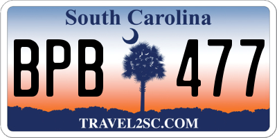 SC license plate BPB477