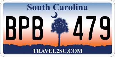 SC license plate BPB479