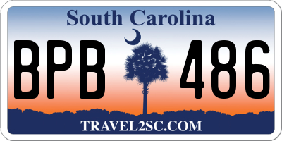 SC license plate BPB486