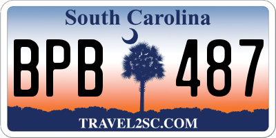 SC license plate BPB487