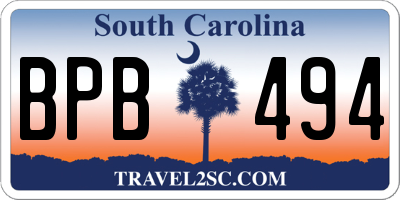 SC license plate BPB494