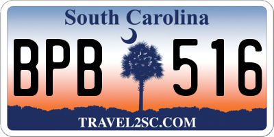 SC license plate BPB516
