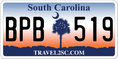 SC license plate BPB519