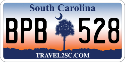 SC license plate BPB528