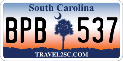 SC license plate BPB537