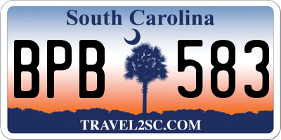 SC license plate BPB583