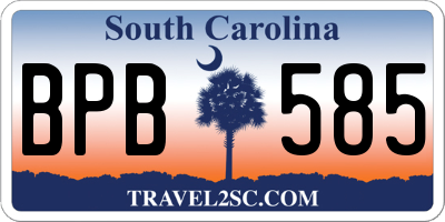 SC license plate BPB585