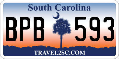SC license plate BPB593