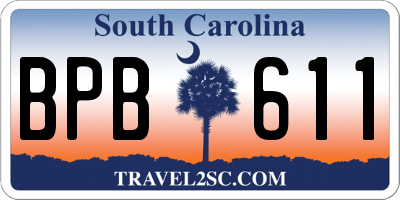 SC license plate BPB611