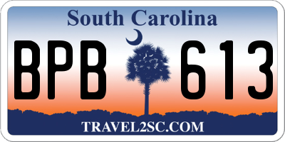 SC license plate BPB613