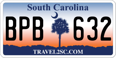SC license plate BPB632