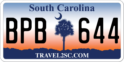 SC license plate BPB644