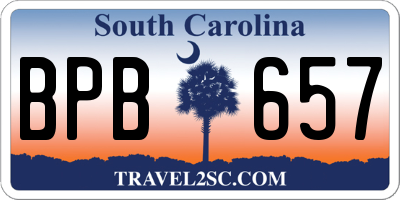 SC license plate BPB657