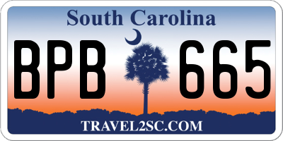 SC license plate BPB665