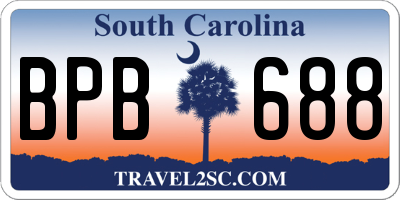 SC license plate BPB688