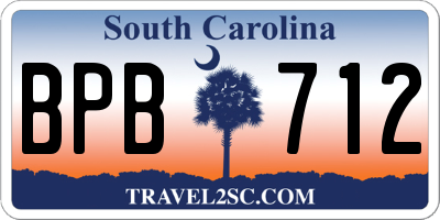 SC license plate BPB712