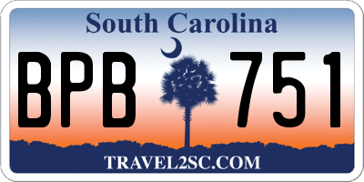SC license plate BPB751