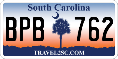 SC license plate BPB762