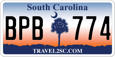 SC license plate BPB774