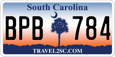 SC license plate BPB784