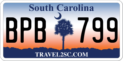 SC license plate BPB799
