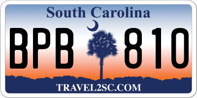 SC license plate BPB810