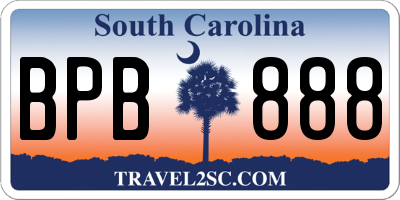 SC license plate BPB888