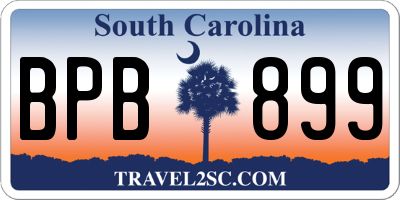 SC license plate BPB899