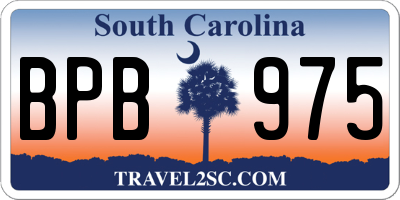 SC license plate BPB975