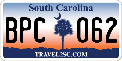 SC license plate BPC062