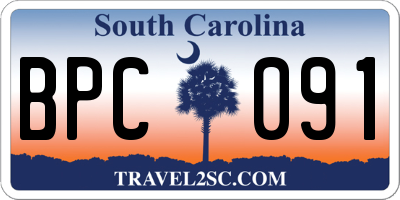 SC license plate BPC091