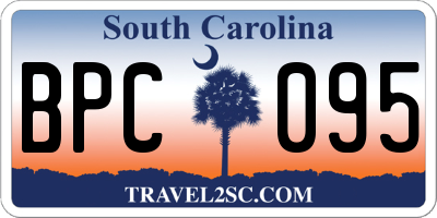 SC license plate BPC095