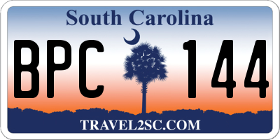SC license plate BPC144