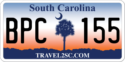 SC license plate BPC155
